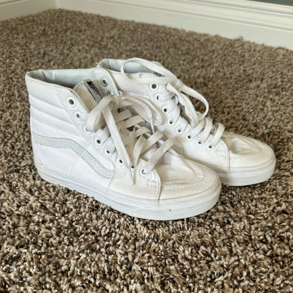 White high top van sneakers
